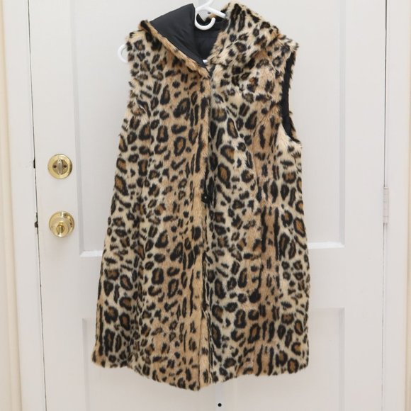 Via Spiga reversible Leopard and Black Vest size S - Picture 1 of 16